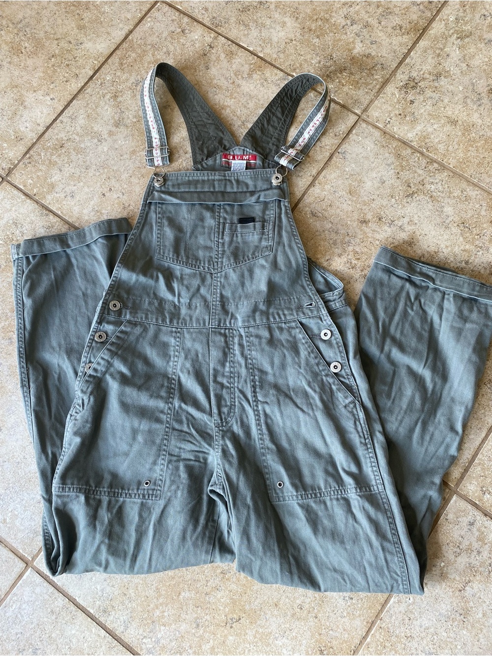 B.U.M. Army Green Utility Cotton Overalls - Women's